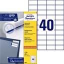 Etiket Avery 3651 52.5x29.7mm wit 4000 stuks
