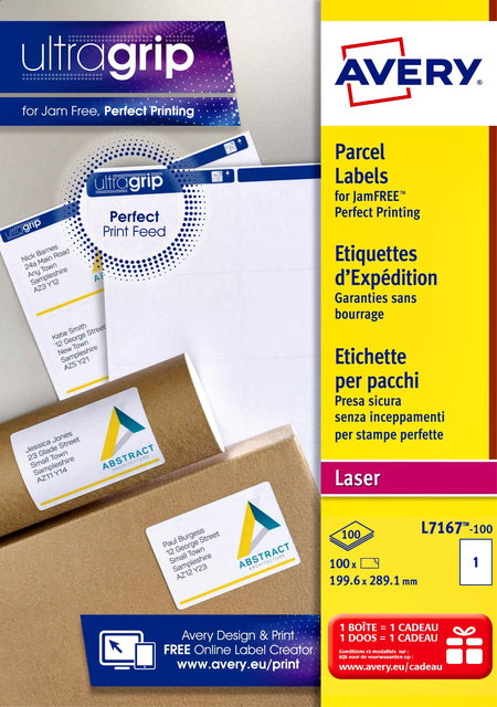Etiket Avery L7167-100 199.6x289.1mm wit 100 stuks