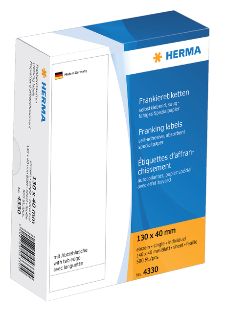 Frankeeretiket HERMA 4330 130x40mm 500 stuks