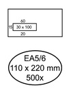 Envelop Quantore 110x220mm venster 3x10cm links 500 stuks