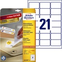 Etiket Avery L6023REV-25 63.5x38.1mm afneembaar wit 525 stuks