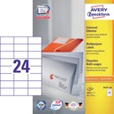 Etiket Avery 3474-200 70x37mm wit 4800 stuks