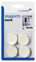 Magneet Legamaster 30mm 850gr wit 4 stuks