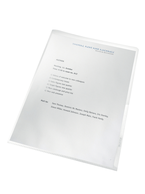 Insteekmap L-model Leitz Recycle A4 0.10mm PP transparant 25 stuks