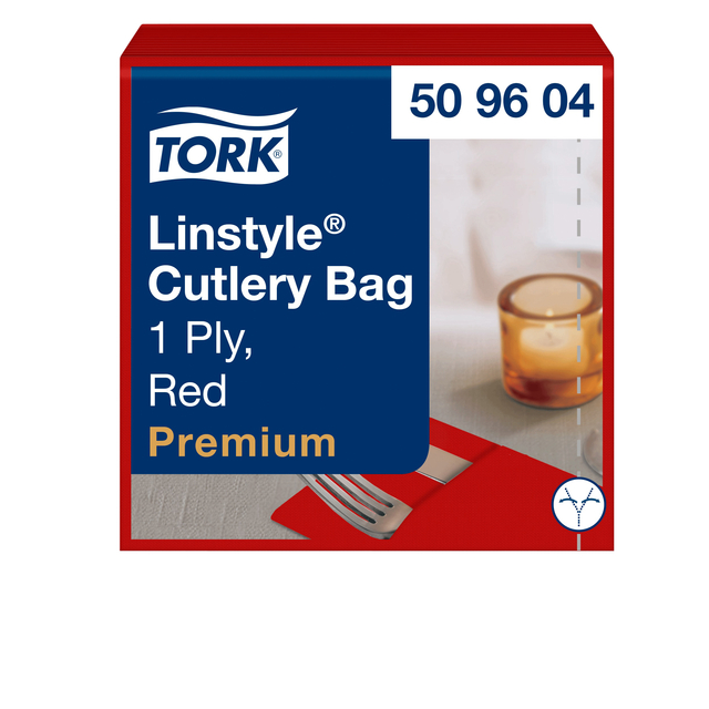 Pochette Tork Linstyle Premium 1-laags 390x390mm rood 509604