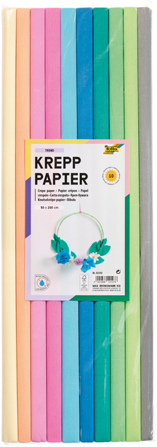 Crêpepapier Folia 50x200cm 10 rollen trendkleuren