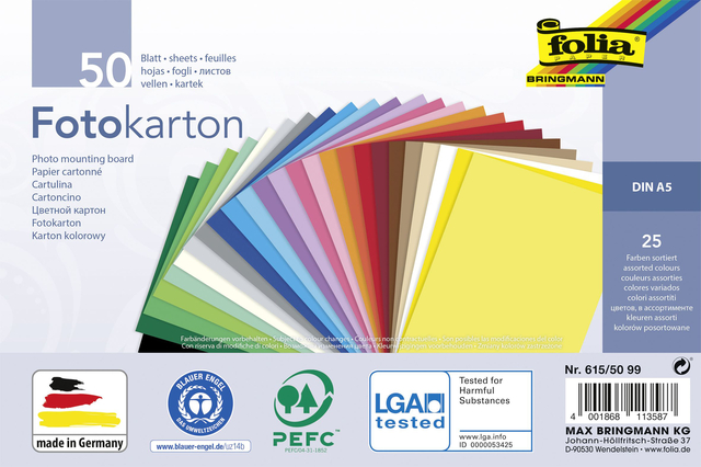 Fotokarton Folia 300gr A5 50vel assorti