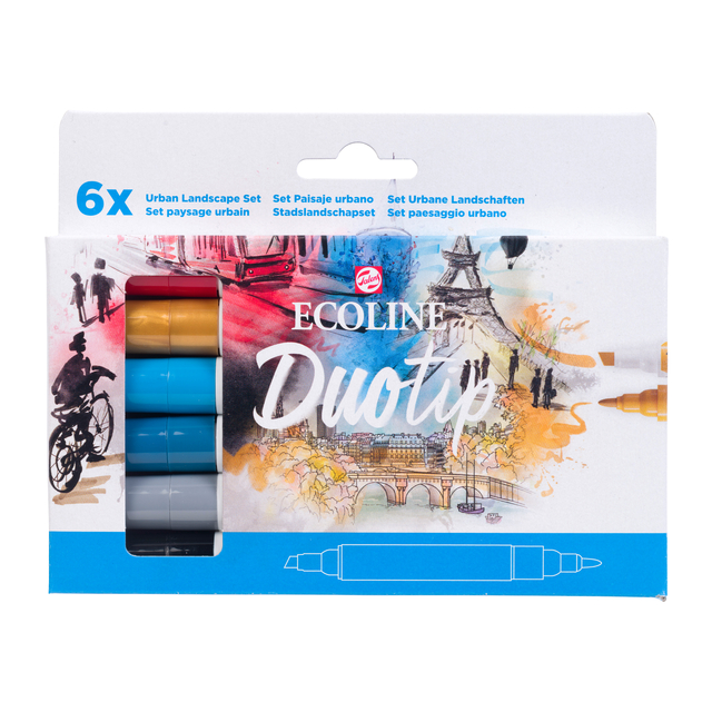 Duotip Talens Ecoline set à 6 stuks stadslandschap
