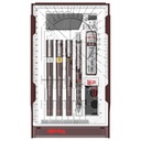 Tekenset rOtring Isograph college 0.25mm, 0.35mm en 0.5mm 34 stuks