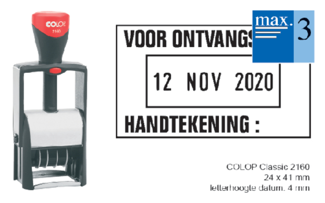 Woord-datumstempel Colop Heavy Duty 2160 Classic Line personaliseerbaar
