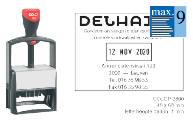 Woord-datumstempel Colop Heavy Duty 2860 Classic Line personaliseerbaar