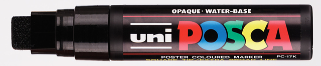 Paintmarker Uni POSCA PC17K extra breed rechthoek zwart