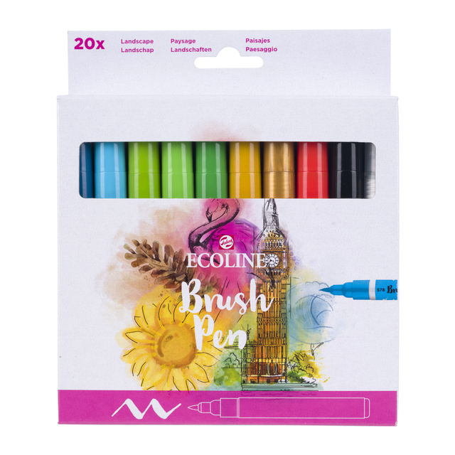 Brushpen Talens Ecoline set à 20 stuks landschap