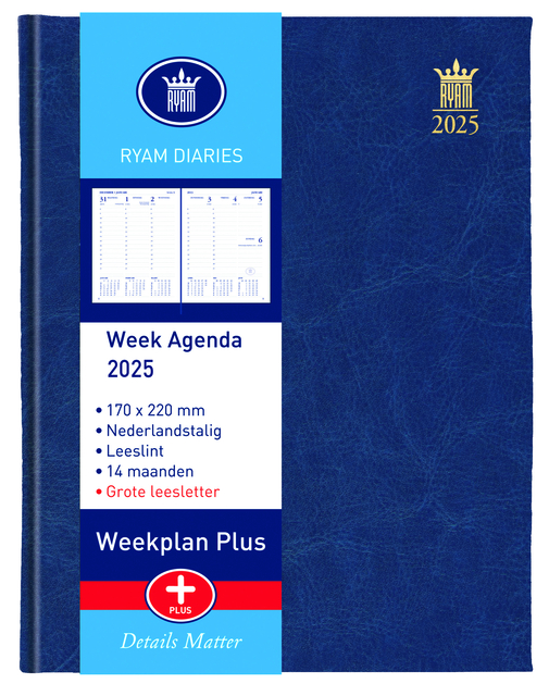 Agenda 2026 Ryam Weekplan Plus Mundior groot letter 7dagen/2pagina's assorti