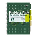 Projectboek Pukka Pad Recycled A4 lijn 5-tabs 4-gaats 200 pagina's 80gr groen
