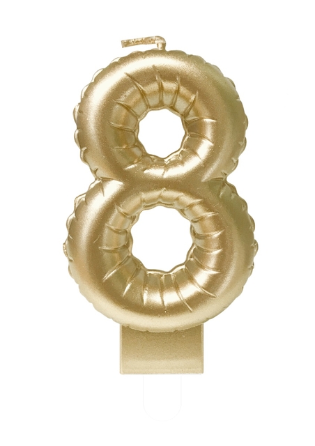 Foil balloon candle gold 8