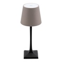 Tafellamp Securit Milano LED oplaadbaar dimbaar taupe-zwart