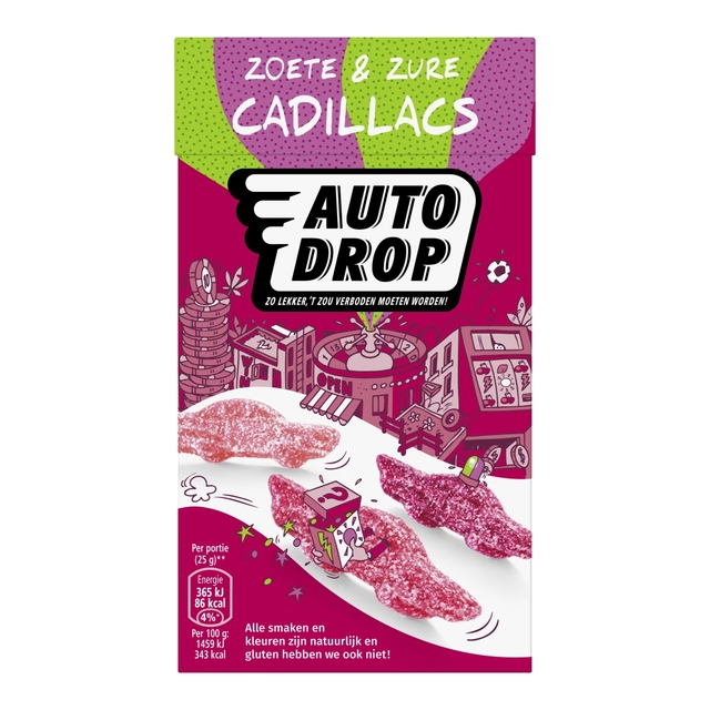 Autodrop zoete en zure Cadillacs pak 270gr