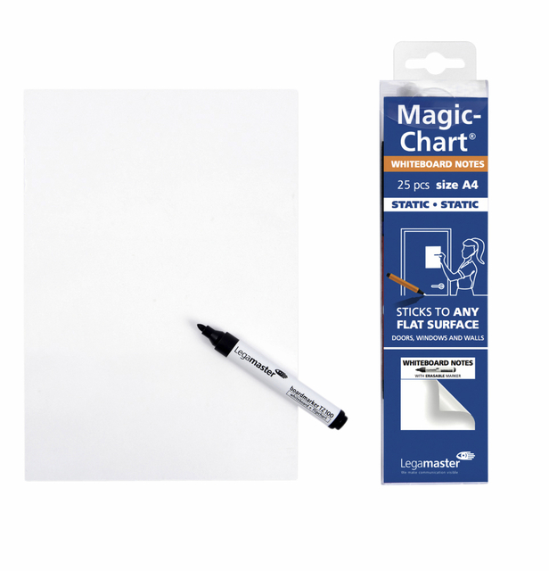 Magic-chart notes Legamaster whiteboard 20x30cm wit 25 vel
