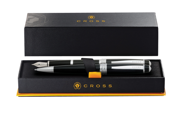 Schrijfset Cross balpen en vulpen Bailey medium zwart