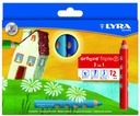 Kleurpotlood LYRA Groove Triple One extra dik set à 12 kleuren