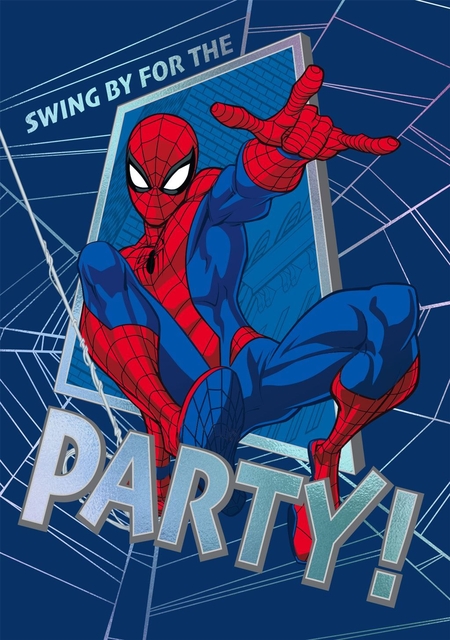 Wenskaart Hallmark uitnodiging Spiderman pak à 6 stuks
