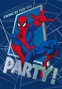 Wenskaart Hallmark uitnodiging Spiderman pak à 6 stuks