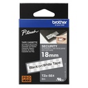 Labeltape Brother P-touch TZe-SE4 veiligheidstape 18mm zwart op wit