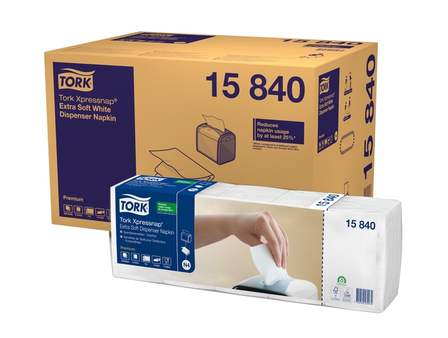Servet Tork N4 Xpressnap Premium 1/4 vouw 2-laags 213x330mm 500 vel wit 15840