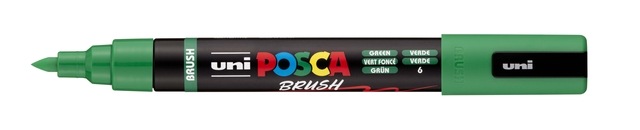 Paintmarker Uni POSCA PC-5BR brushpunt medium donkergroen