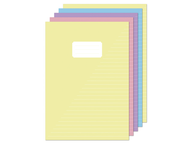 Schrift Kangaro A4 lijn 160 pagina's 60gr pastel assorti pak à 5 stuks
