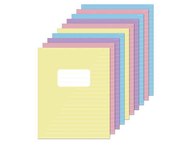 Schrift Kangaro A5 lijn 160 pagina's 60gr pastel assorti 10 stuks