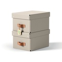 Opbergdoos Leitz Puro met deksel 7 liter set van 2 beige