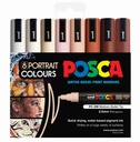 Paintmarker Uni POSCA PC5M medium portret kleuren set à 8 stuks
