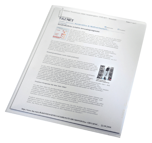 Insteekmap L-model Leitz Premium 0.13mm PP A4 transparant 100 stuks