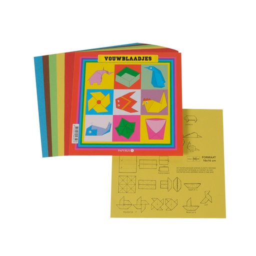 [141902] Vouwblaadjes vierkant 16x16cm 65gram assorti