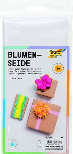 [141930] Zijdevloeipapier Folia 50x70cm 20gr nr00 wit 10 vel