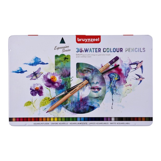 [640084] Aquarelpotlood Bruynzeel Expression blik à 36 kleuren