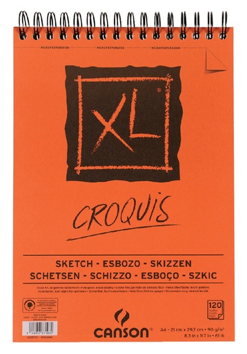 [746271] Schetspapier Canson XL Sketch 120vel 90gr A4 ivoorwit