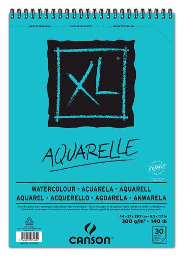 [746279] Aquarelpapier Canson XL 30vel 300gr A4 wit