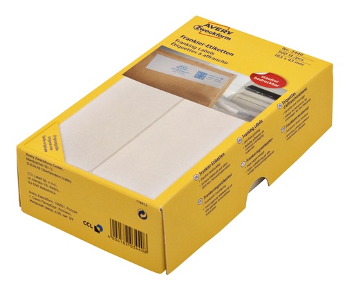 [811410] Frankeeretiket Avery 3440 163x43mm 500 stuks