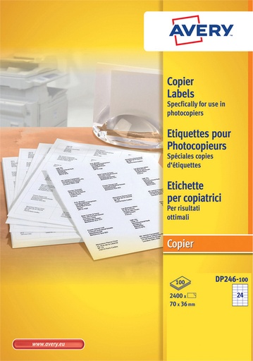 [817122] Etiket Avery DP246-100 70x36mm wit 2400 stuks