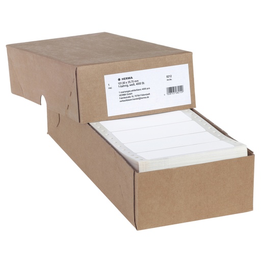 [817315] Etiket HERMA 8212 101.6x35.7mm 1-baans wit 4000 stuks