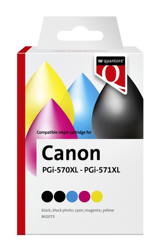 [842073] Inktcartridge Quantore alternatief tbv Canon PGI-570XL CLI-571XL 2x zwart 3x kleur