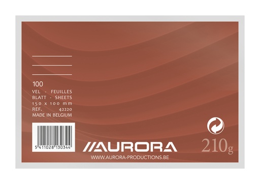 [202726] Systeemkaart Aurora 150x100mm lijn met rode koplijn 210gr wit 100 vel