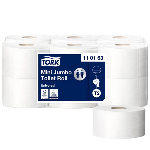 [892055] Toiletpapier Tork T2 Universal jumbo klein 1-laags 240m wit 110163