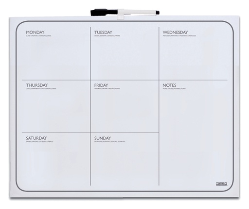 [949008] Planbord Desq week 40x50cm magnetisch