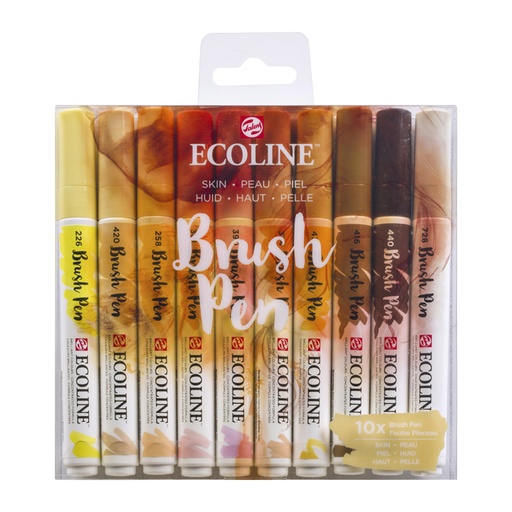 [1000116] Brushpen Talens Ecoline portret kleuren set à 10 stuks