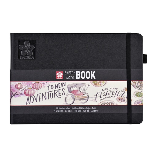 [1385332] Schetsboek Sakura 80 witte vellen 140gr 210x148mm zwart