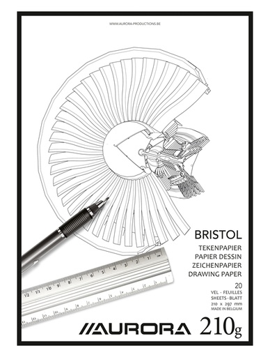 [1385448] Tekenblok Aurora A4 20 vel 210 gram Bristol papier